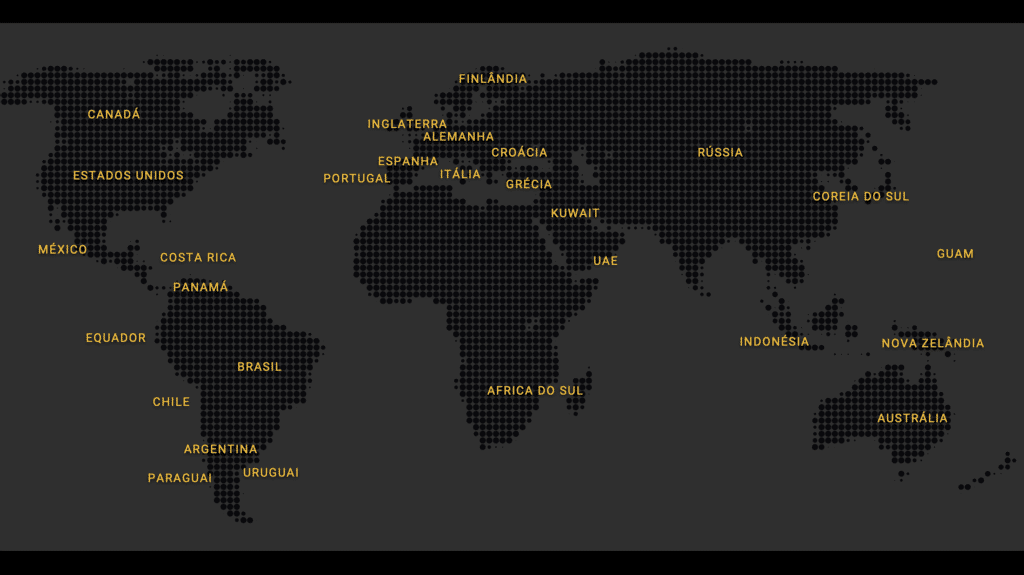 Mapa filiais Alliance no mundo